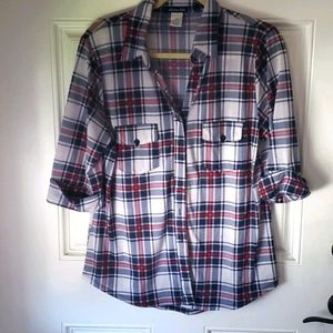 Flannel style short sleeve shirt